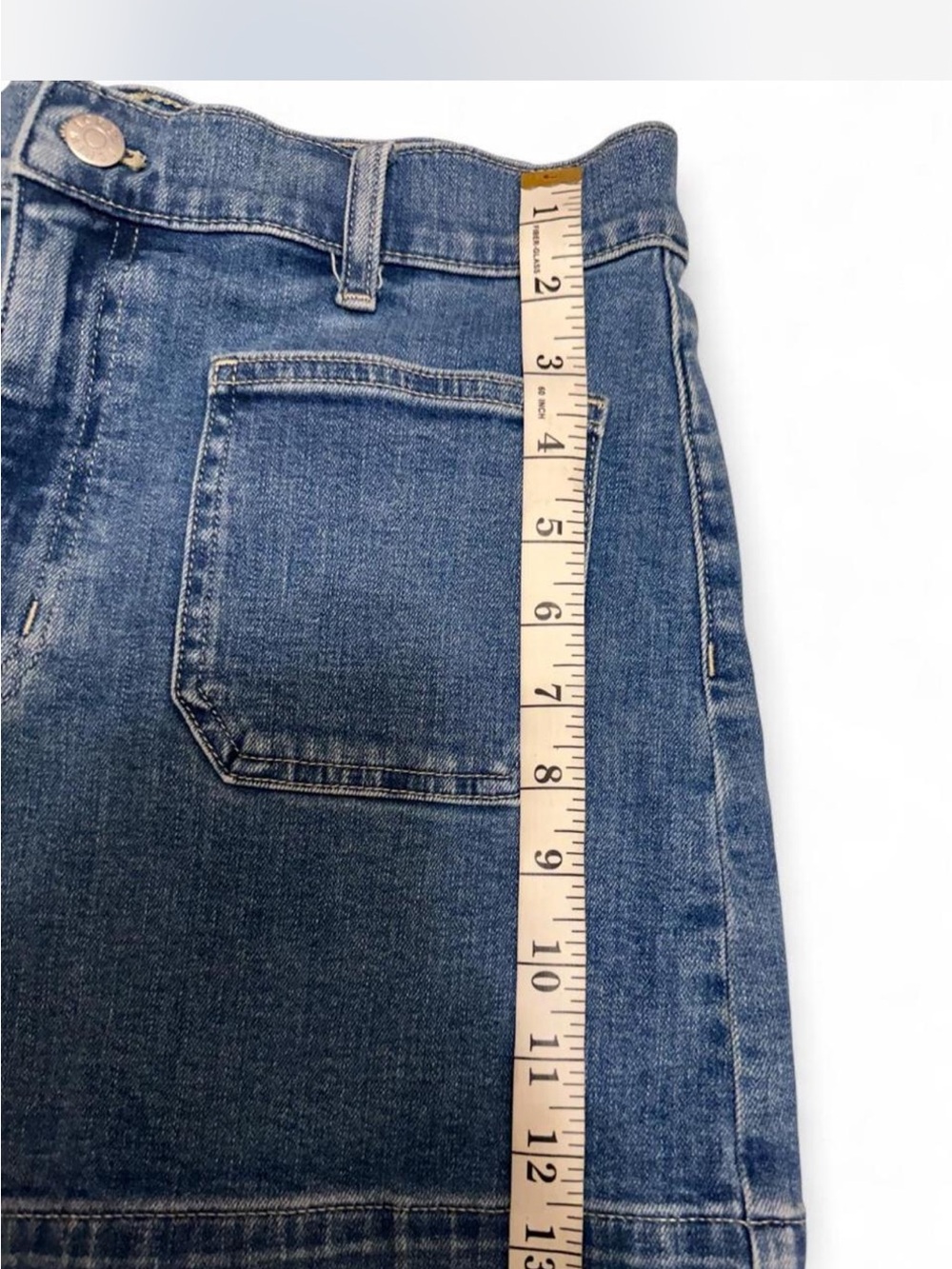 J. Crew Blue Denim Patch-Pocket Shorts - Picture 9 of 9